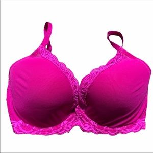 Natori Lace Trim Pink Bra Size 32DDD NWT